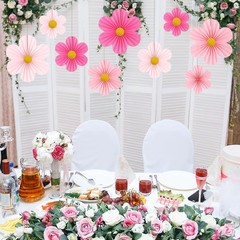 Pink Party Decorations Paper Flowers Decorations for Wall Classroom Paper Fan…