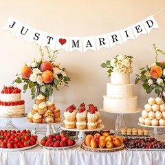 Versatile Just Married Decorations Banner – Perfect for Weddings & Engagements