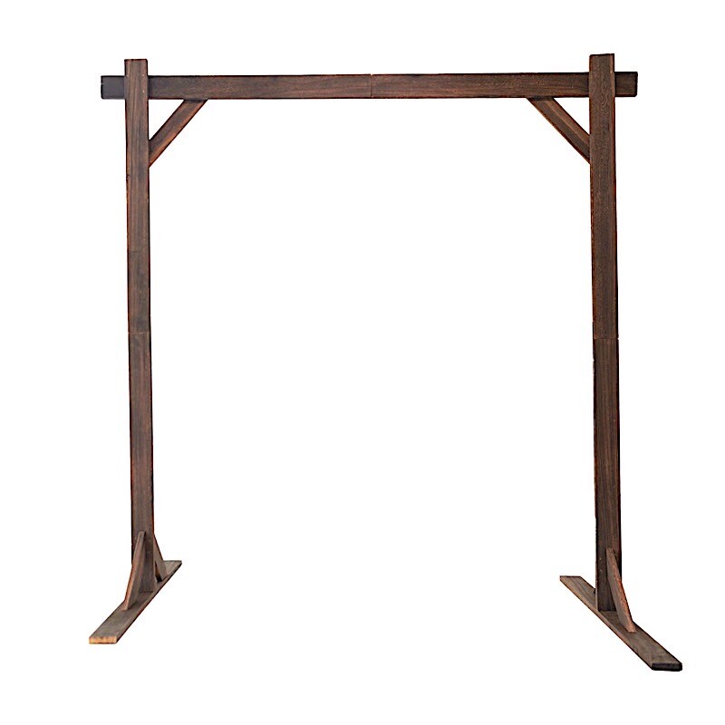 7 ft Dark Brown Square Wood Wedding Arch Backdrop Stand Party Events Decorations