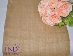 14”x108” NATURAL BURLAP TABLE RUNNER FOR RUSTIC WEDDING