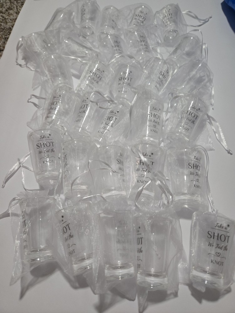 30 Count Shot Glasses In Bags Wedding Favors «Take A Shot We Tied The Knot