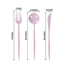 60 LAVENDER Heavy Duty Forks Spoons and Knives Set Party Disposable Tableware