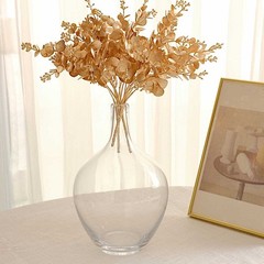 4 Gold Metallic Artificial Eucalyptus Leaves Bushes Party Decorations