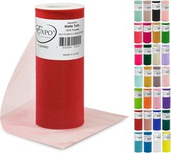 Luxurious Matte Red Tulle Fabric – 6×25 Yards for Costumes and Decorations