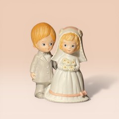 Vtg. 80s Bride and Groom The Christopher Collection Wedding Cake Topper Classic