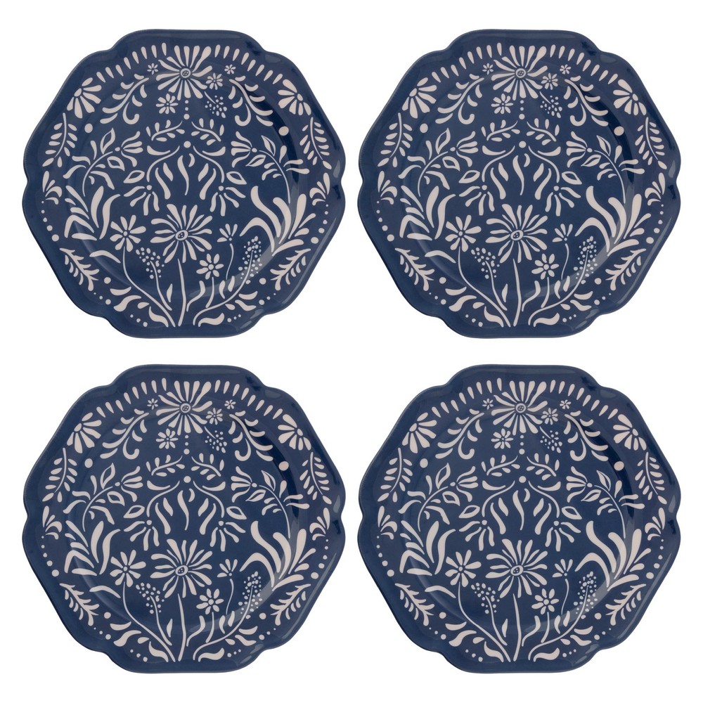Karma 10.75 Inches Melamine Dinner Plates Set Of 4 Reusable Dishwasher Safe