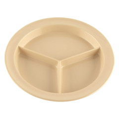 Get G.E.T. Cp-530-T Tan 9 3-Compartment Plate Break Resistant Dishwasher Safe