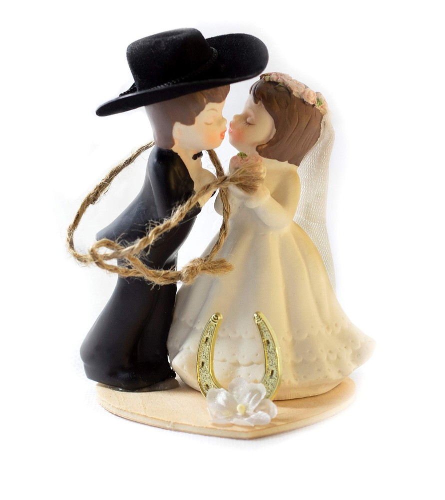 Western Wedding Cake Topper/Table Decoration «Kissing Couple» (WC2)