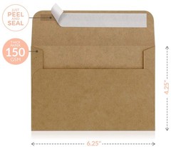 Sweetzer & Orange A4 Brown Self Seal Envelopes, 100 Pack, 4×6 100, Kraft