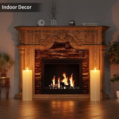 14″ x 4″ Large Outdoor Candle with Timer Waterproof Flickering 14in-1Pack White