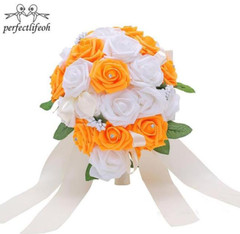 PE Foam Flower Artificial Water Drop Shaped Turquoise Royal Blue Bridal Bouquets