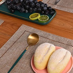 Set of 4 Decorative Linen Placemats 12 4 pieces 12 x 18” Light Coffee/Straight