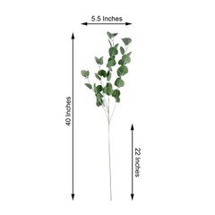 2 Green 40″ Artificial Eucalyptus Leaves Sprays Stems Party Events Decorations