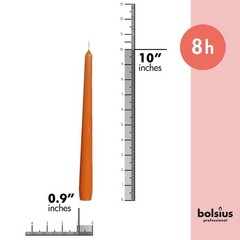 BOLSIUS Orange Taper Candles – 4 Pack Unscented 10 Inch Dinner Candle
