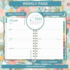 Planner 2026-2027 – Weekly Monthly Planner form July 2026 to June 2027, Green
