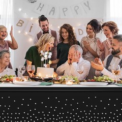 3Pcs Black and Silver Tablecloth Party 3 Pack,