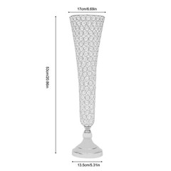 2 pcs Silver Wedding Table Crystal Flower Stand For Anniversary Ceremony Party