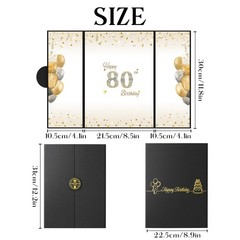80th Birthday Guest Signing Board Black Gold Alternative Party Decoration 18×12