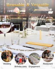 Arched Wedding Table Numbers 1-10 Stands 5.5×7 Gold Number Clear Acrylic Sign