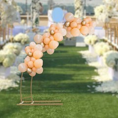 6.5ft Metal Crescent Moon Arch Wedding Party Plant Climbing Backdrop Stand Rack