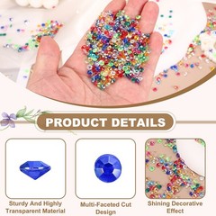 2000Pcs 4mm Wedding Table Scatter Confetti Diamond for Party, Blue Tones