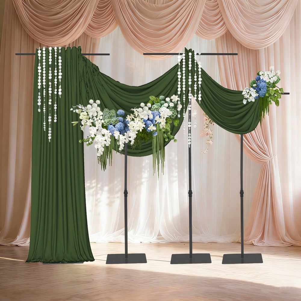 Black Wedding Backdrop Stands 4PCS 80-240cm Adjustable?Height Backdrop Stands