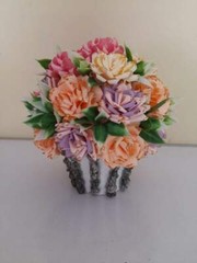 Handmade Paper Flowers Vase Wedding Party Home Office Outdoor Table Decoration