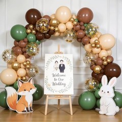 Sage Balloons Arch Kit, Woodland Safari Balloon with Sage Green Brown Gold