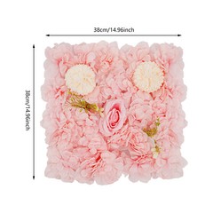 3D Flower Wall Panel-12pcs Artificial Flower Wall Background Silk Rose Wedding