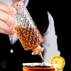 Bitters Bottle 8Pcs Glass Dash Bottle Set for Cocktail with Zinc Alloy Dasher To