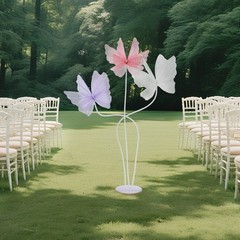 White& Pink& Purple Giant 3-head Artificial Butterfly Wedding Decoration
