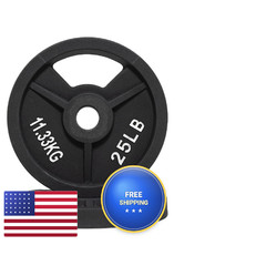 Fitvids Standard Cast Iron 1-Inch Weight Plate For Strength 25 Lb Pair