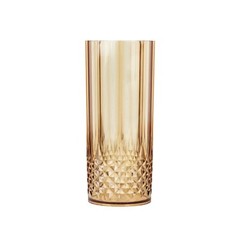 6 Amber Gold 14 oz Crystal Plastic Drinking Glasses Party Events Tableware