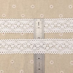 White Lace Ribbon 16 Yards Crochet Lace Trim Cotton Sewing for Crafts, Gift 1#
