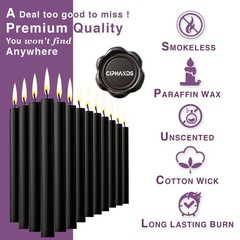 Set of 20 Black Spell & Chime – Premium Mini Taper 20 (Pack 1),