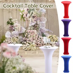 60/70/80cm Cocktail Table Cover Spandex Cloth for Wedding Party Meeting Decor