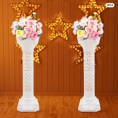 4PCS White Wedding Roman Column, Roman Columns Wedding Column Flowerpot Stand