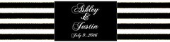 100 Black White & Gold stripes Wedding Birthday Party Water Bottle Labels