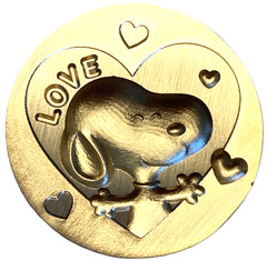 Dog Snoopy 3D LOVE wax seal stamp head, 1″ diameter, for Animal Lovers!