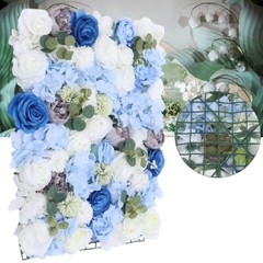 Silk Blue& White& Green 6 Pcs 23.62*15.74in Artificial Flowers Wall Decoration