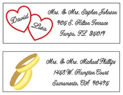60 WEDDING RETURN ADDRESS LABELS