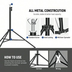 10x7ft Metal Backdrop Stand Kit Professional Balloon Arch Frame Party Decoration