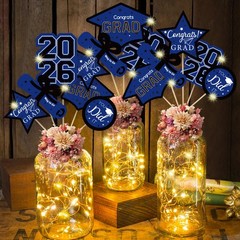 OuMuaMua Graduation Decorations Class of 7.87″ (L) x 6.7″ (W), Black and Blue
