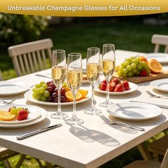 Unbreakable Champagne Glasses – Set of 4 (5oz Each), Made of Shatterproof