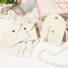 Jewelry Bags Bridesmaid Gifts Set of 8 Velvet Small 8 x 8 cm (Button) Ivory