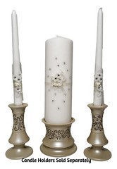 3-Piece Candles Set Wedding Supplies Rhinestone 9″ Unity Pillars & 10″ Tapers