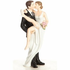 «Over the Threshold» Wedding Bride and Groom Cake Topper Figurine