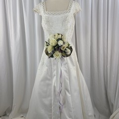 Tulip and Amethyst Garden Faux Silk Wedding Bouquet