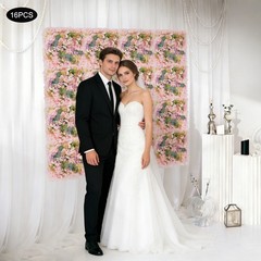 16* Flower Wall Panels, Artificial Flowers Wall Decoration For Party Decoration
