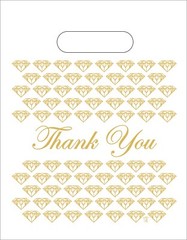 WHITE & GOLD PLASTIC BAGS STORE BAGS JEWELRY BAGS » Thank You » LOT OF 100